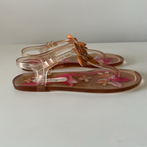 Salvatore Ferragamo Rubber Strappy Sandals Size EU38/ US8 - Picture 5 of 10